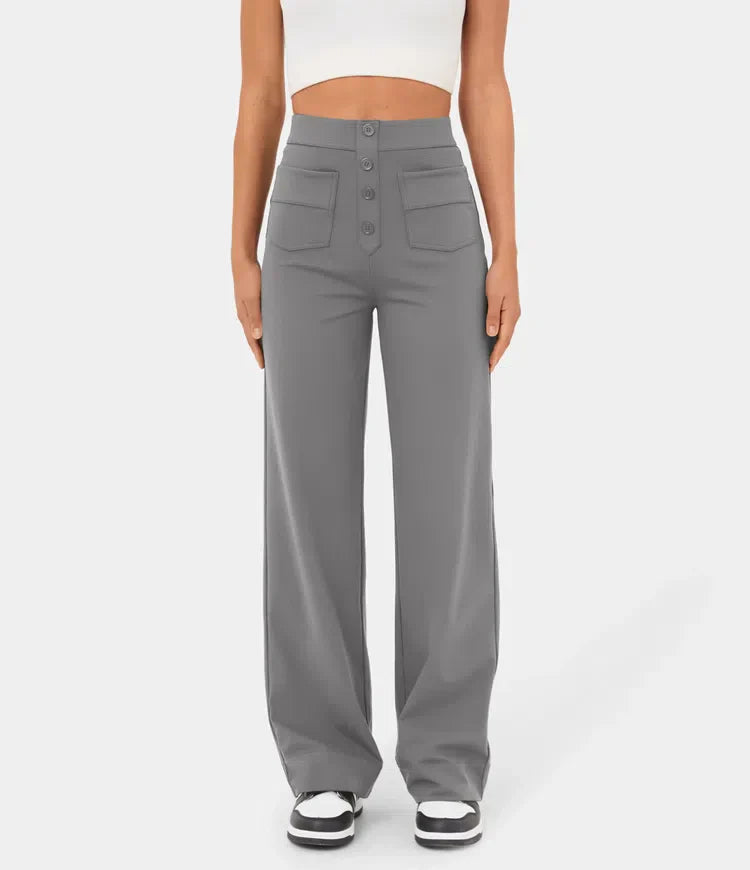 Aria | Pantaloni casual a vita alta elasticizzati