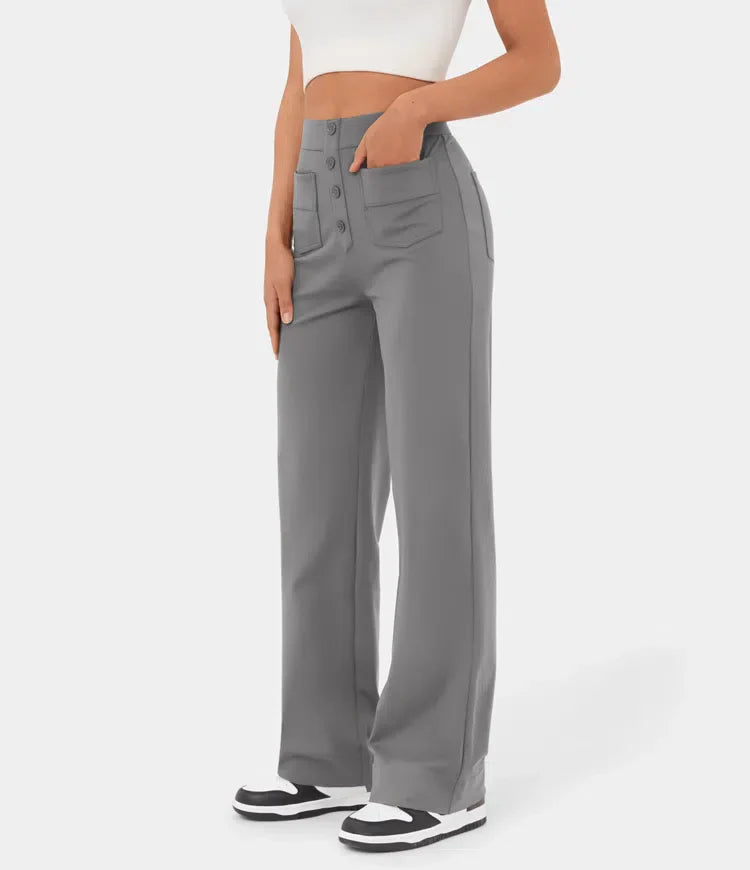 Aria | Pantaloni casual a vita alta elasticizzati