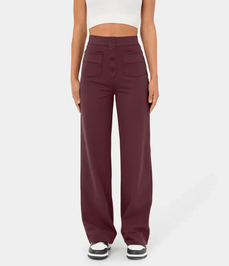 Aria | Pantaloni casual a vita alta elasticizzati
