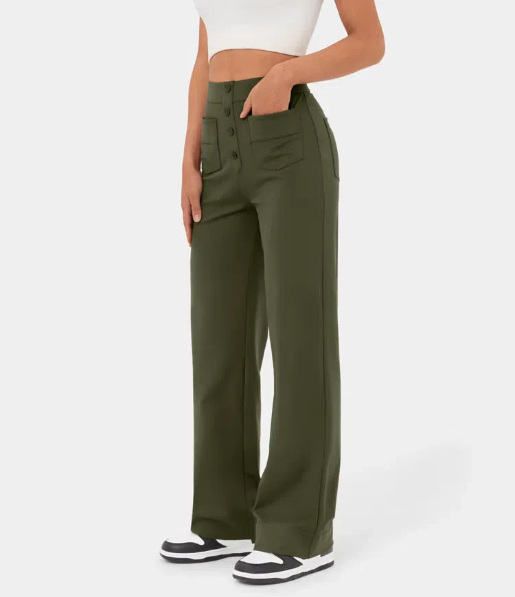 Aria | Pantaloni casual a vita alta elasticizzati