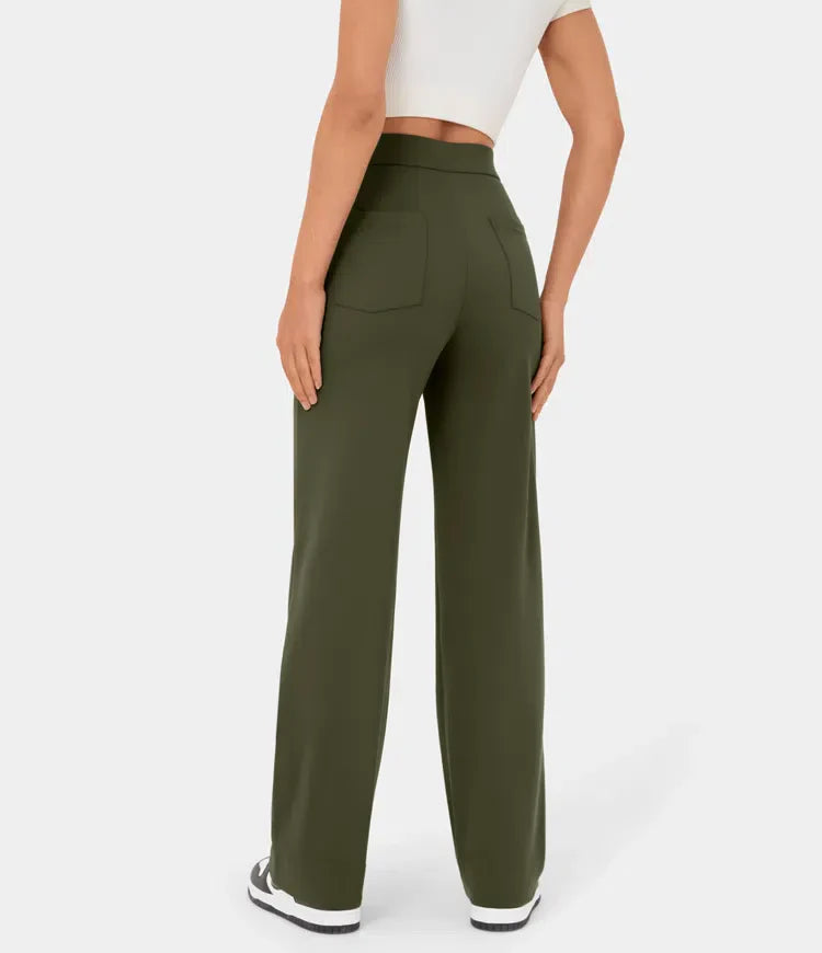 Aria | Pantaloni casual a vita alta elasticizzati