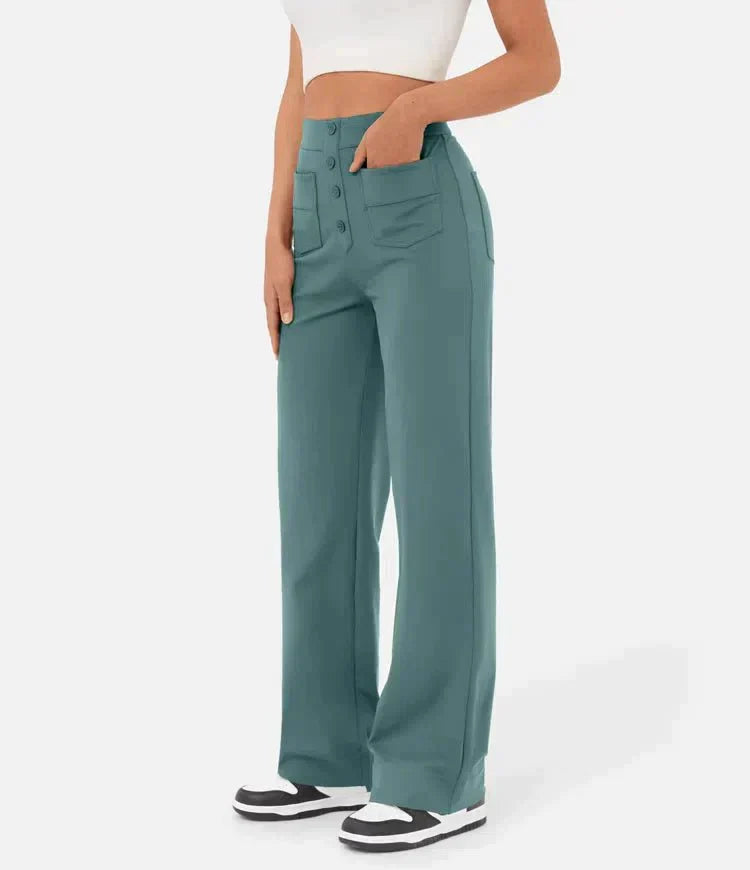 Aria | Pantaloni casual a vita alta elasticizzati