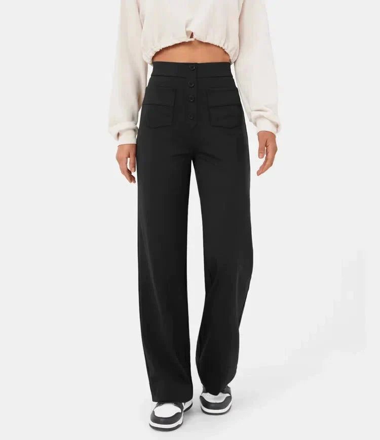 Aria | Pantaloni casual a vita alta elasticizzati