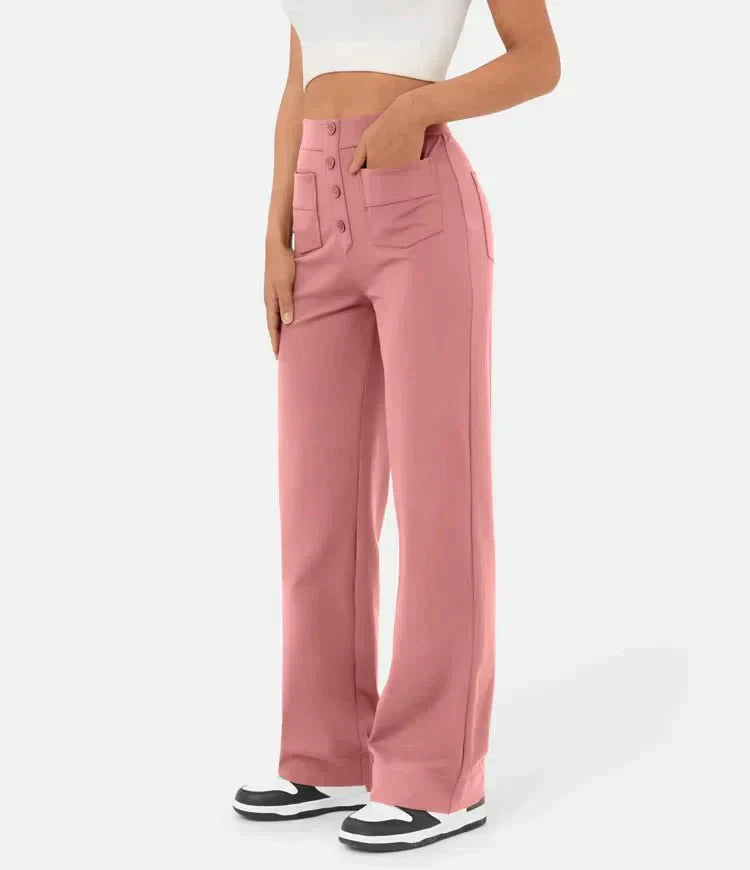 Aria | Pantaloni casual a vita alta elasticizzati
