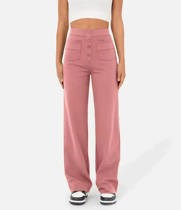 Aria | Pantaloni casual a vita alta elasticizzati