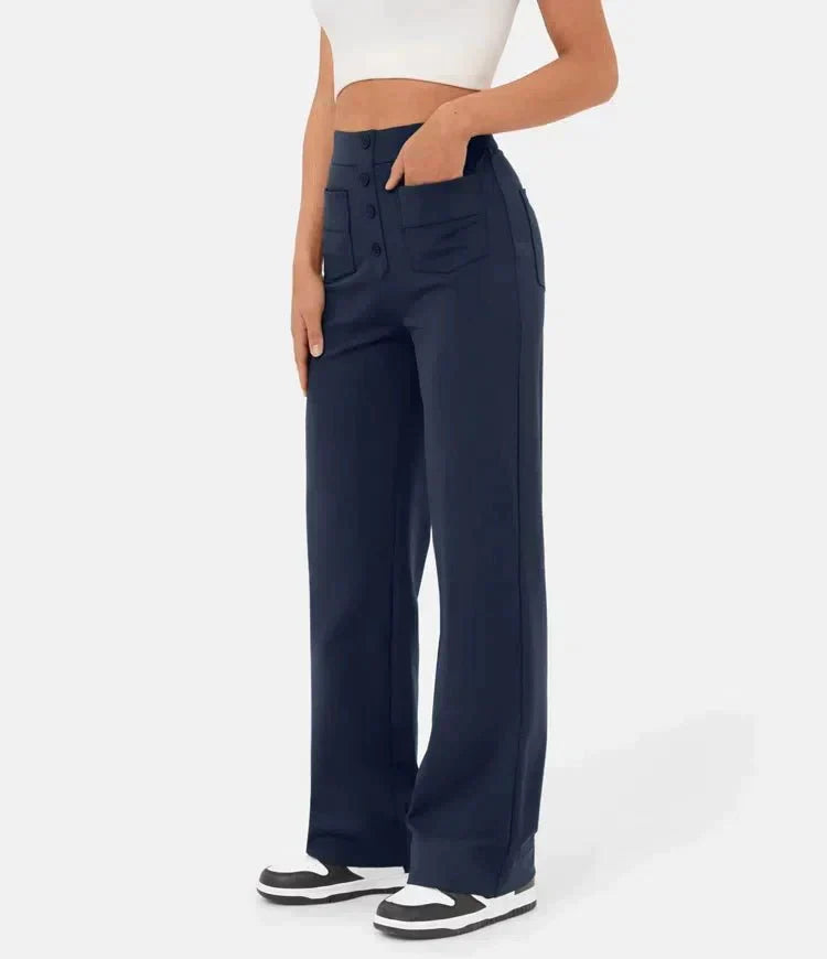 Aria | Pantaloni casual a vita alta elasticizzati