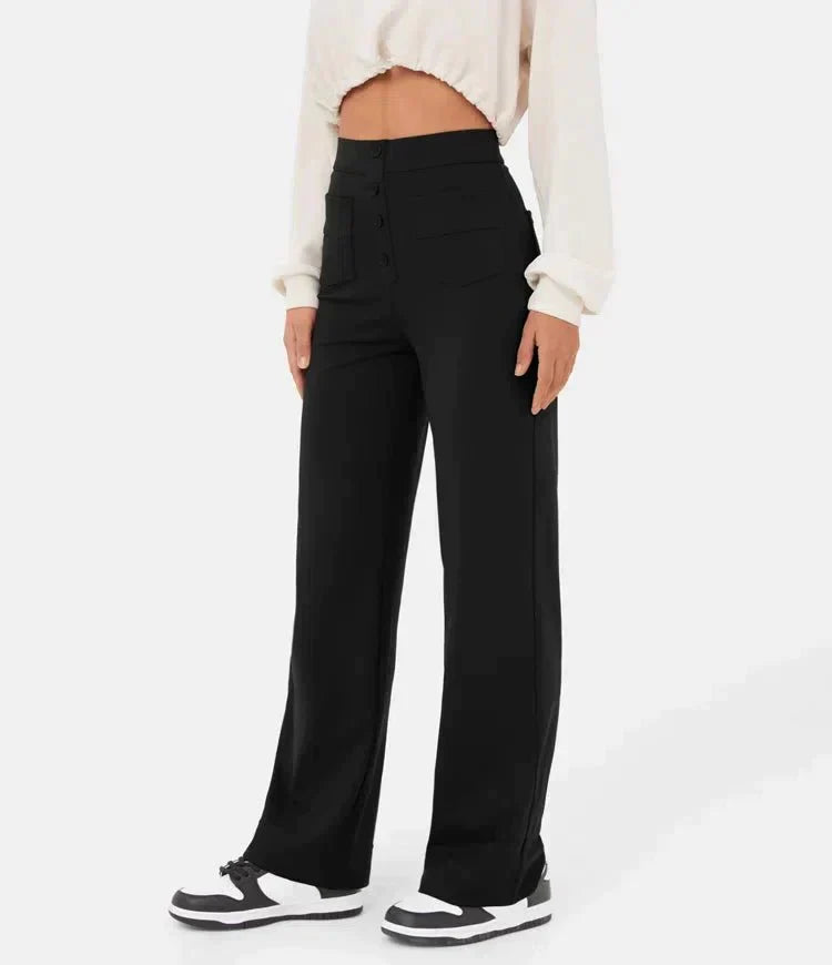 Aria | Pantaloni casual a vita alta elasticizzati