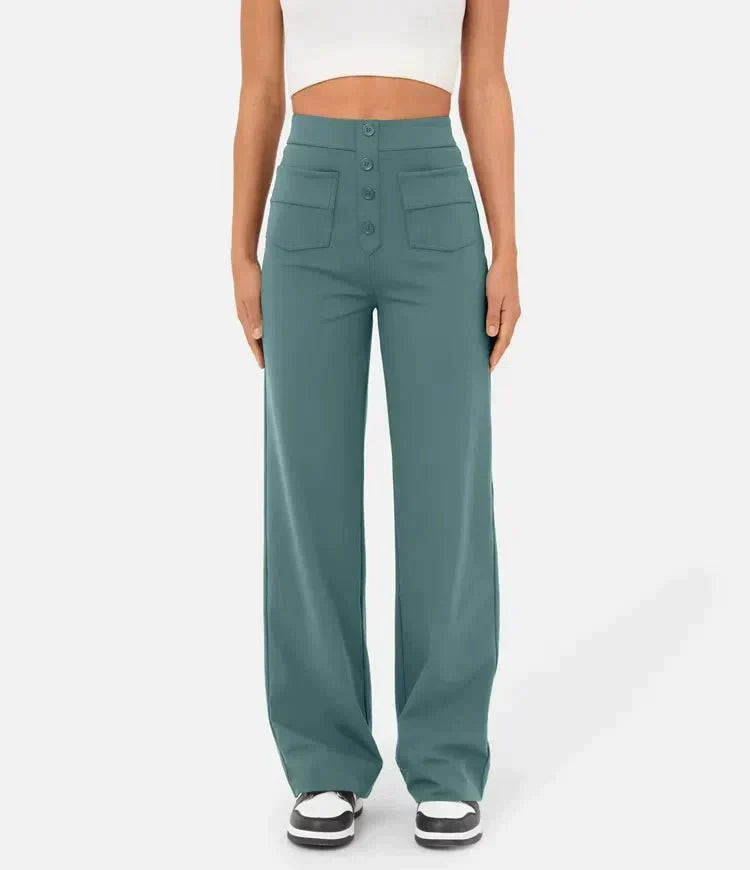 Aria | Pantaloni casual a vita alta elasticizzati