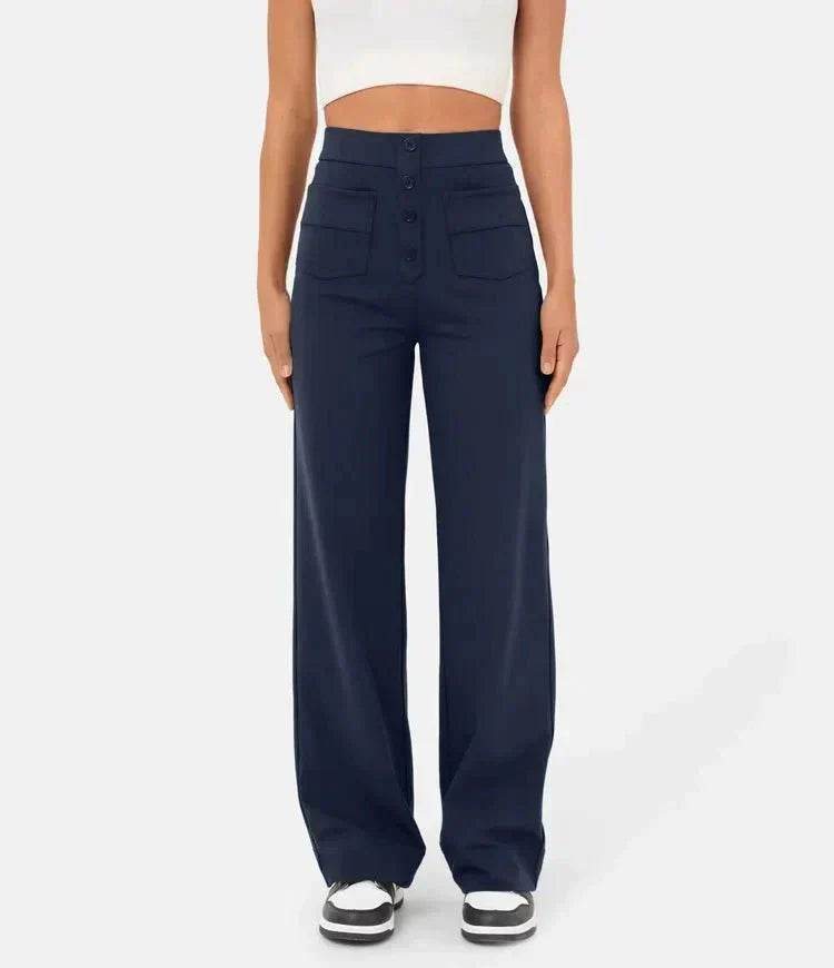 Aria | Pantaloni casual a vita alta elasticizzati