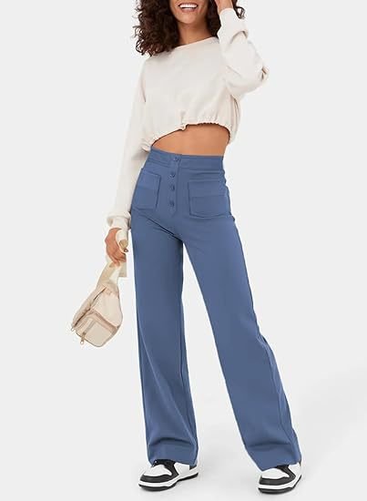 Aria | Pantaloni casual a vita alta elasticizzati