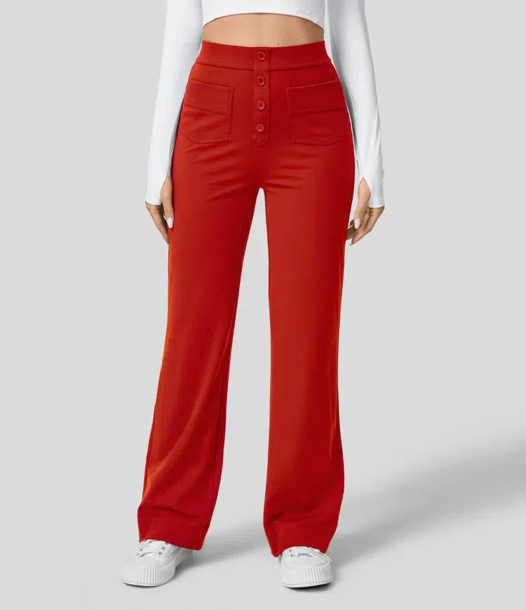 Aria | Pantaloni casual a vita alta elasticizzati