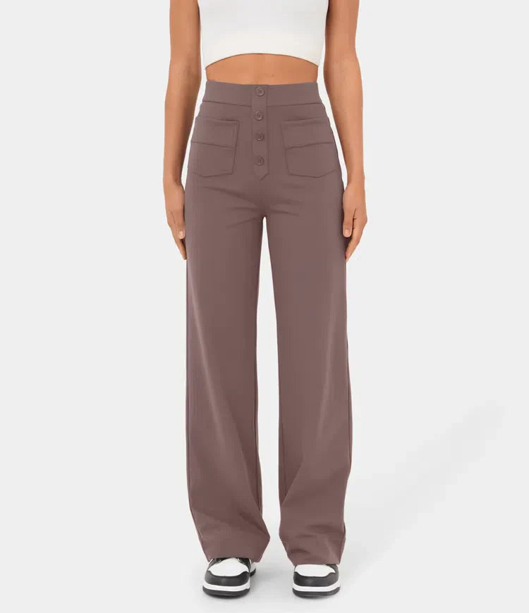 Aria | Pantaloni casual a vita alta elasticizzati