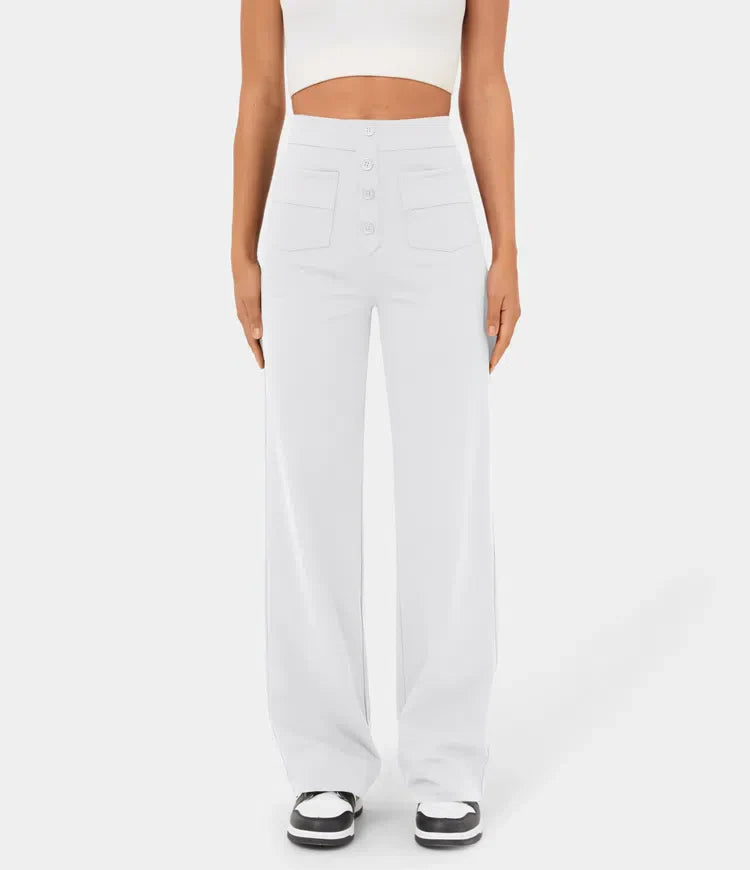 Aria | Pantaloni casual a vita alta elasticizzati