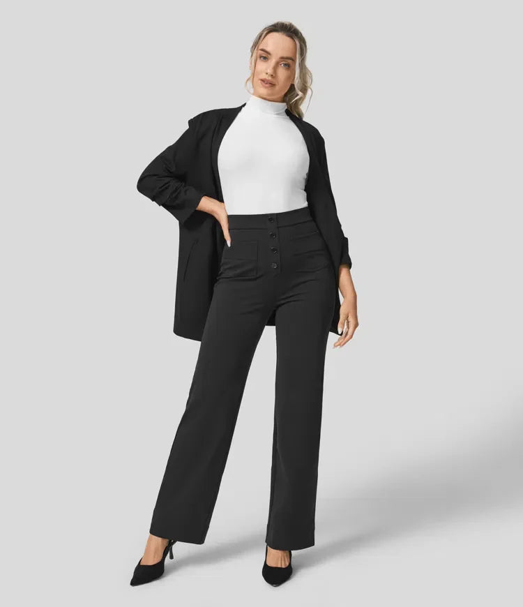 Aria | Pantaloni casual a vita alta elasticizzati